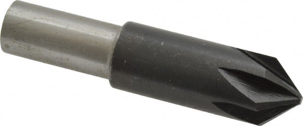 Interstate - 5/8" Head Diam, 1/2" Shank Diam, 6 Flute 82° High Speed Steel Countersink - USA Tool & Supply