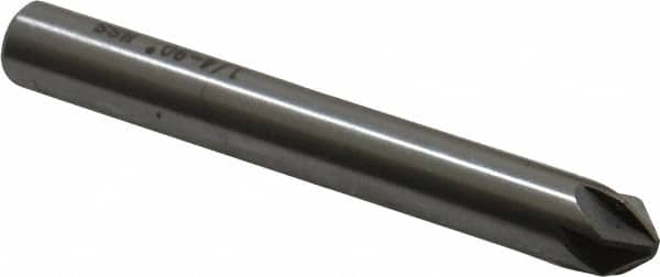 Interstate - 1/4" Head Diam, 1/4" Shank Diam, 6 Flute 90° High Speed Steel Countersink - USA Tool & Supply