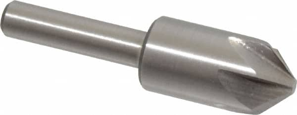 Interstate - 1/2" Head Diam, 1/4" Shank Diam, 6 Flute 90° High Speed Steel Countersink - USA Tool & Supply