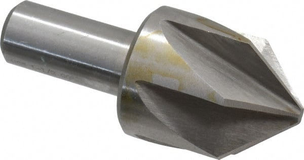 Interstate - 1-1/2" Head Diam, 3/4" Shank Diam, 6 Flute 90° High Speed Steel Countersink - USA Tool & Supply