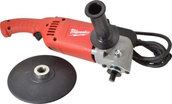 Milwaukee Tool - 7 to 9" Pad Diam, 1,750 RPM, Handheld Electric Polisher - 5/8-11" Spindle Thread, 11 Amps, 120 Volts - USA Tool & Supply