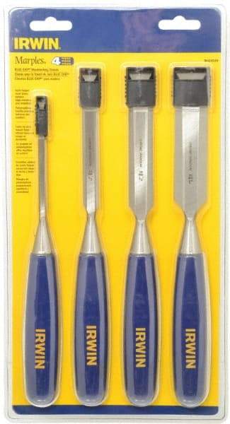 Irwin - 4 Piece Wood Chisel Set - 10-3/4" OAL, Sizes Included 1/4 to 1" - USA Tool & Supply