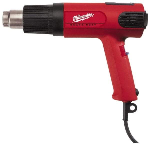 Milwaukee Tool - 90 to 1,100°F Heat Setting, 7 to 16 CFM Air Flow, Heat Gun - 120 Volts, 12.5 Amps, 1,500 Watts, 11.5' Cord Length - USA Tool & Supply