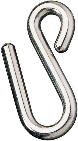 Ronstan - 15/32" Opening, 316 Stainless Steel Electropolished S-Hook - 1,320 Lb Capacity, 7/16" ID, 5/16" Wire, 3" OAL - USA Tool & Supply