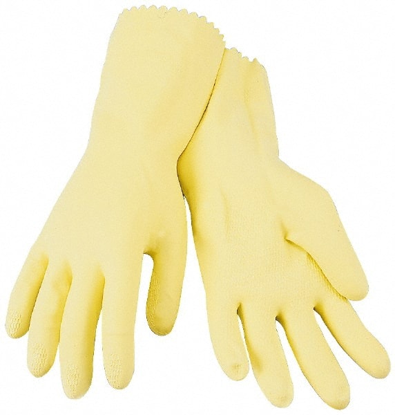 Safety Zone - 12 Pairs Size M (8), 12" Long, 18 mil, Supported, Latex Chemical Resistant Gloves - USA Tool & Supply