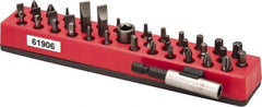Proto - 38 Piece, Screwdriver Insert Bit Set - #0, #1, #2, #3 & Reduced Dia: #2 Phillips, T6 to T40 Torx, #1 & #2 Pozidriv, #0, #1, #2 & #3 Square Recess, 4F-5R, 6F-8R, 8F-10R, 10F-12R, 12F-14R & 14F-16R Slotted - USA Tool & Supply