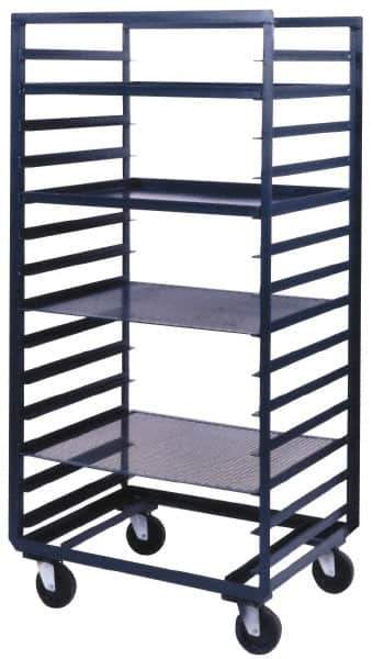 Durham - 800 Lb Capacity, 33" Wide x 24" Long x 66" High Pan & Tray Cart - 14 Slot, Steel, Hard Rubber Casters - USA Tool & Supply