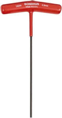 Bondhus - 2.5mm Hex, T-Handle Cushion Grip, Hex Key - 9" OAL, Metric System of Measurement - USA Tool & Supply