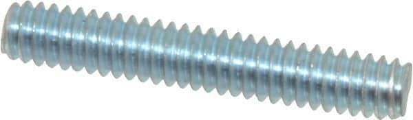 Value Collection - 1/4-20 1-1/2" OAL Fully Threaded Stud - Carbon Steel, Zinc-Plated Finish - USA Tool & Supply