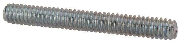 Value Collection - 1/4-20 2" OAL Fully Threaded Stud - Carbon Steel, Zinc-Plated Finish - USA Tool & Supply