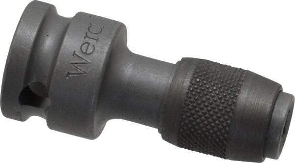 Wera - 3/8" Drive, 1/4" Insert, Hex Drive Bit Adapter - Quick Release, 1-11/16" OAL - USA Tool & Supply