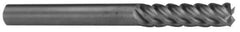 Accupro - 1", 5 Flute, Single End, Solid Carbide, 0.03" Corner Radius End Mill - 4" OAL, 45° Helix, Right Hand Flute, 2" LOC, Right Hand Cut - USA Tool & Supply