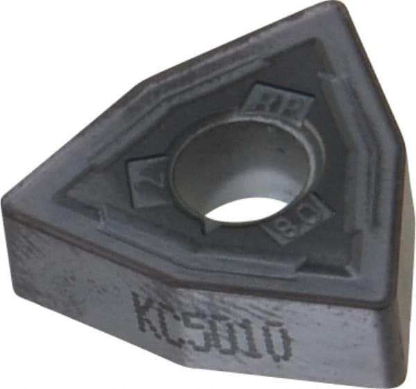 Kennametal - WNMG432 RP Grade KC5010 Carbide Turning Insert - TiAlN Finish, 80° Trigon, 1/2" Inscr Circle, 3/16" Thick, 1/32" Corner Radius - USA Tool & Supply
