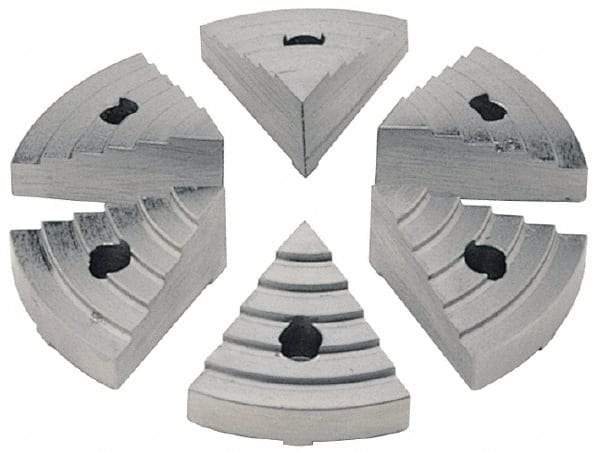 Value Collection - 6" Chuck Capacity, JF Attachment, Round Soft Lathe Chuck Jaw - 8 Jaws, Steel, 60mm Long x 18.4mm High - USA Tool & Supply