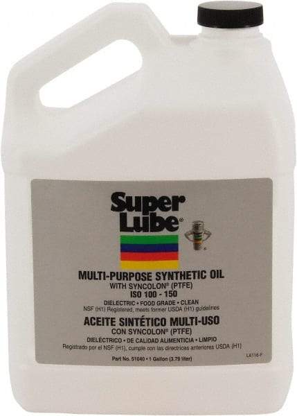 Synco Chemical - 1 Gal Bottle Synthetic Multi-Purpose Oil - -42.78 to 232.22°F, SAE 85W, ISO 150, 681.5 SUS at 40°C, Food Grade - USA Tool & Supply