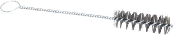 PRO-SOURCE - 3" Long x 1" Diam Steel Twisted Wire Bristle Brush - Single Spiral, 10" OAL, 0.008" Wire Diam, 0.16" Shank Diam - USA Tool & Supply