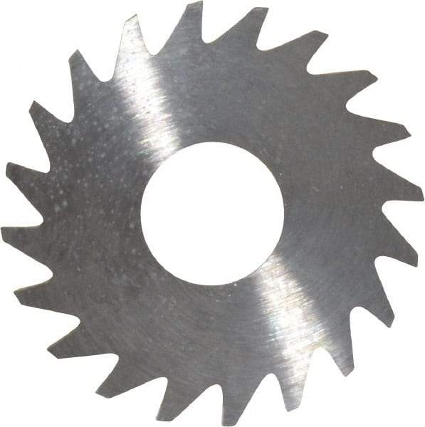 RobbJack - 3/4" Diam x 0.025" Blade Thickness x 1/4" Arbor Hole Diam, 20 Tooth Slitting and Slotting Saw - Arbor Connection, Right Hand, Uncoated, Solid Carbide, Concave Ground - USA Tool & Supply