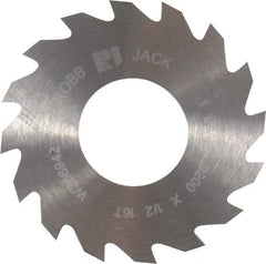 RobbJack - 1-1/4" Diam x 0.02" Blade Thickness x 1/2" Arbor Hole Diam, 16 Tooth Slitting and Slotting Saw - Arbor Connection, Right Hand, Uncoated, Solid Carbide, Concave Ground - USA Tool & Supply