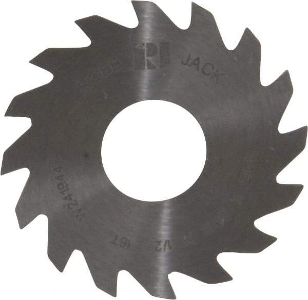 RobbJack - 1-1/2" Diam x 0.0312" Blade Thickness x 1/2" Arbor Hole Diam, 16 Tooth Slitting and Slotting Saw - Arbor Connection, Right Hand, Uncoated, Solid Carbide, Concave Ground - USA Tool & Supply