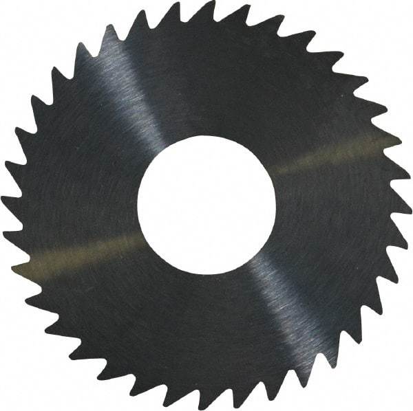 RobbJack - 1-1/2" Diam x 0.04" Blade Thickness x 1/2" Arbor Hole Diam, 36 Tooth Slitting and Slotting Saw - Arbor Connection, Right Hand, Uncoated, Solid Carbide, Concave Ground - USA Tool & Supply