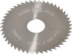 RobbJack - 2" Diam x 0.0312" Blade Thickness x 1/2" Arbor Hole Diam, 48 Tooth Slitting and Slotting Saw - Arbor Connection, Right Hand, Uncoated, Solid Carbide, Concave Ground - USA Tool & Supply