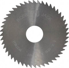 RobbJack - 2" Diam x 0.051" Blade Thickness x 1/2" Arbor Hole Diam, 48 Tooth Slitting and Slotting Saw - Arbor Connection, Right Hand, Uncoated, Solid Carbide, Concave Ground - USA Tool & Supply