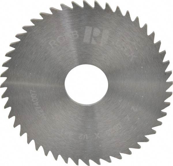 RobbJack - 2" Diam x 1/16" Blade Thickness x 1/2" Arbor Hole Diam, 48 Tooth Slitting and Slotting Saw - Arbor Connection, Right Hand, Uncoated, Solid Carbide, Concave Ground - USA Tool & Supply