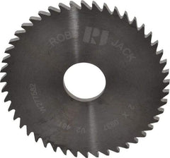 RobbJack - 2" Diam x 0.0937" Blade Thickness x 1/2" Arbor Hole Diam, 48 Tooth Slitting and Slotting Saw - Arbor Connection, Right Hand, Uncoated, Solid Carbide, Concave Ground - USA Tool & Supply