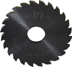 RobbJack - 2" Diam x 1/8" Blade Thickness x 1/2" Arbor Hole Diam, 24 Tooth Slitting and Slotting Saw - Arbor Connection, Right Hand, Uncoated, Solid Carbide, Concave Ground - USA Tool & Supply