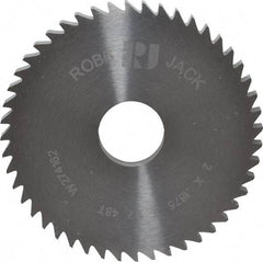 RobbJack - 2" Diam x 3/16" Blade Thickness x 1/2" Arbor Hole Diam, 48 Tooth Slitting and Slotting Saw - Arbor Connection, Right Hand, Uncoated, Solid Carbide, Concave Ground - USA Tool & Supply