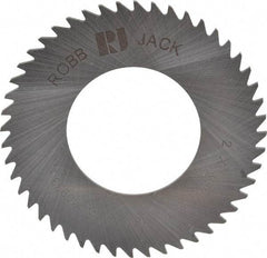 RobbJack - 2" Diam x 0.0468" Blade Thickness x 1" Arbor Hole Diam, 48 Tooth Slitting and Slotting Saw - Arbor Connection, Right Hand, Uncoated, Solid Carbide, Concave Ground - USA Tool & Supply