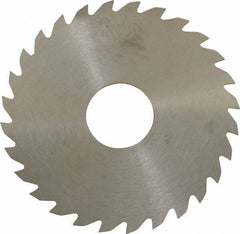 RobbJack - 2-1/4" Diam x 0.04" Blade Thickness x 5/8" Arbor Hole Diam, 28 Tooth Slitting and Slotting Saw - Arbor Connection, Right Hand, Uncoated, Solid Carbide, Concave Ground - USA Tool & Supply