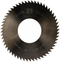 RobbJack - 2-1/2" Diam x 0.0312" Blade Thickness x 1" Arbor Hole Diam, 56 Tooth Slitting and Slotting Saw - Arbor Connection, Right Hand, Uncoated, Solid Carbide, Concave Ground - USA Tool & Supply