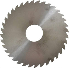 RobbJack - 4" Diam x 0.04" Blade Thickness x 1" Arbor Hole Diam, 36 Tooth Slitting and Slotting Saw - Arbor Connection, Right Hand, Uncoated, Solid Carbide, Concave Ground - USA Tool & Supply