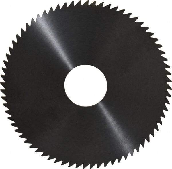 RobbJack - 4" Diam x 0.0781" Blade Thickness x 1" Arbor Hole Diam, 72 Tooth Slitting and Slotting Saw - Arbor Connection, Right Hand, Uncoated, Solid Carbide, Concave Ground - USA Tool & Supply