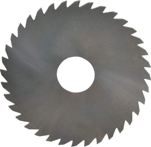 RobbJack - 4" Diam x 0.0937" Blade Thickness x 1" Arbor Hole Diam, 36 Tooth Slitting and Slotting Saw - Arbor Connection, Right Hand, Uncoated, Solid Carbide, Concave Ground - USA Tool & Supply