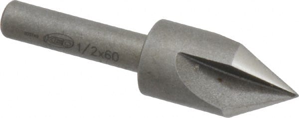 Keo - 1/2" Head Diam, 1/4" Shank Diam, 3 Flute 60° High Speed Steel Countersink - USA Tool & Supply