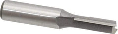 Amana Tool - 3/8" Diam, 1/2" Shank Diam, 1" Length of Cut, 2 Flute Straight Router Bit - 2-3/4" Overall Length, Carbide Tipped - USA Tool & Supply