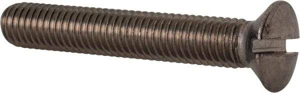 Value Collection - M8x1.25 Metric Coarse, 50mm OAL Slotted Drive Machine Screw - Oval Head, Grade 18-8 & A2 Stainless Steel, Uncoated, Without Washer - USA Tool & Supply