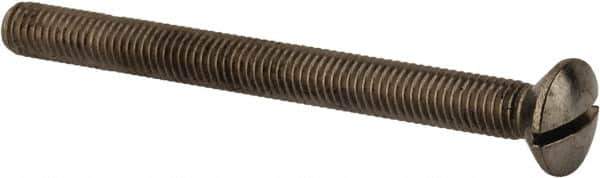 Value Collection - M8x1.25 Metric Coarse, 90mm OAL Slotted Drive Machine Screw - Oval Head, Grade 18-8 & A2 Stainless Steel, Uncoated, Without Washer - USA Tool & Supply
