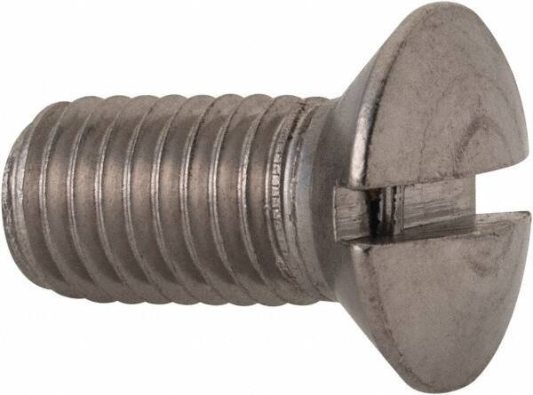 Value Collection - M10x1.50, 20mm OAL Slotted Drive Machine Screw - Oval Head, Grade 18-8 & A2 Stainless Steel, Uncoated, Without Washer - USA Tool & Supply