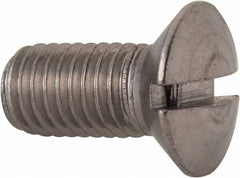 Value Collection - M10x1.50, 20mm OAL Slotted Drive Machine Screw - Oval Head, Grade 18-8 & A2 Stainless Steel, Uncoated, Without Washer - USA Tool & Supply