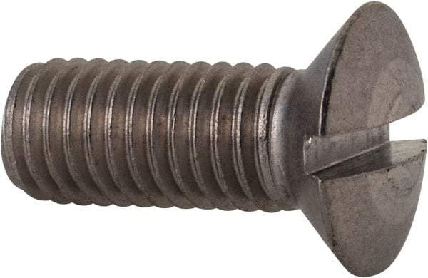 Value Collection - M10x1.50, 25mm OAL Slotted Drive Machine Screw - Oval Head, Grade 18-8 & A2 Stainless Steel, Uncoated, Without Washer - USA Tool & Supply