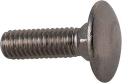 Value Collection - M6x1 20mm Length Under Head, Standard Square Neck, Carriage Bolt - Austenitic Grade A2 Stainless Steel, - USA Tool & Supply