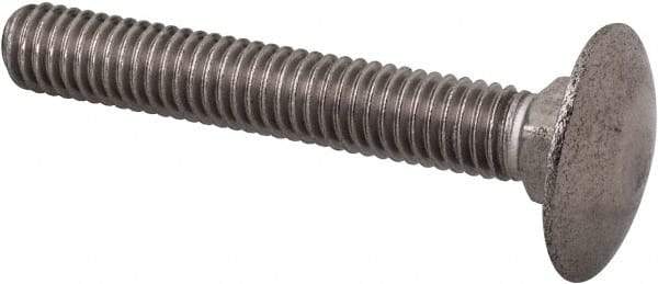 Value Collection - M6x1 40mm Length Under Head, Standard Square Neck, Carriage Bolt - Austenitic Grade A2 Stainless Steel, - USA Tool & Supply