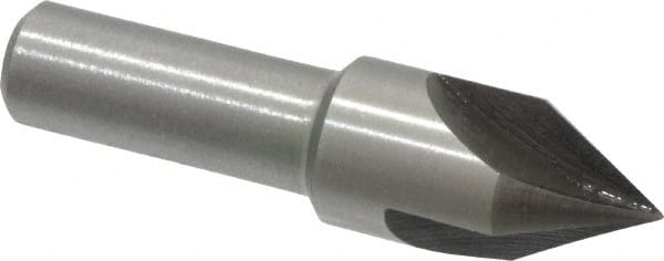 Interstate - 1/2" Head Diam, 3/8" Shank Diam, 3 Flute 60° High Speed Steel Countersink - USA Tool & Supply