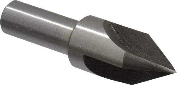 Interstate - 3/4" Head Diam, 1/2" Shank Diam, 3 Flute 60° High Speed Steel Countersink - Bright Finish, 2-3/4" OAL, Single End, Straight Shank, Right Hand Cut - USA Tool & Supply