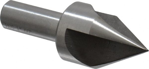 Interstate - 1" Head Diam, 1/2" Shank Diam, 3 Flute 60° High Speed Steel Countersink - USA Tool & Supply