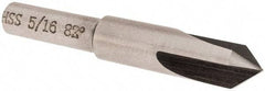 Interstate - 5/16" Head Diam, 1/4" Shank Diam, 3 Flute 82° High Speed Steel Countersink - Bright Finish, 2" OAL, Single End, Straight Shank, Right Hand Cut - USA Tool & Supply