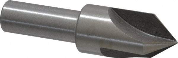 Interstate - 3/4" Head Diam, 1/2" Shank Diam, 3 Flute 82° High Speed Steel Countersink - Bright Finish, 2-3/4" OAL, Single End, Straight Shank, Right Hand Cut - USA Tool & Supply